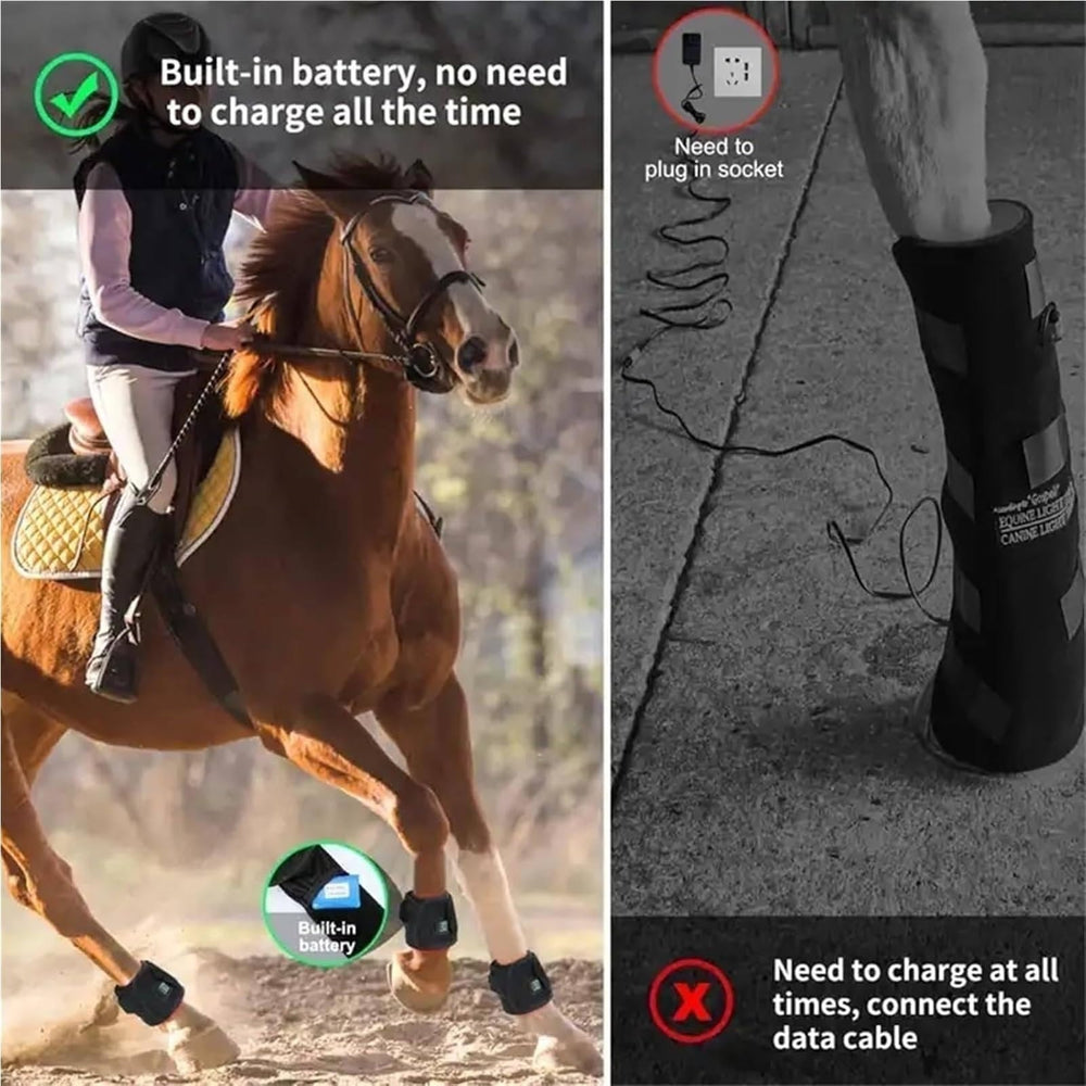 QVIKPMU dispositivo portátil de luz roja para caballos, uso sin cables en establo.