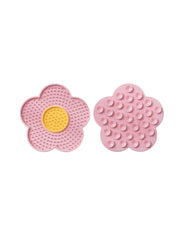 QWINEE tapete para lamidos con diseño floral rosado para perros y gatos que facilita comer despacio.