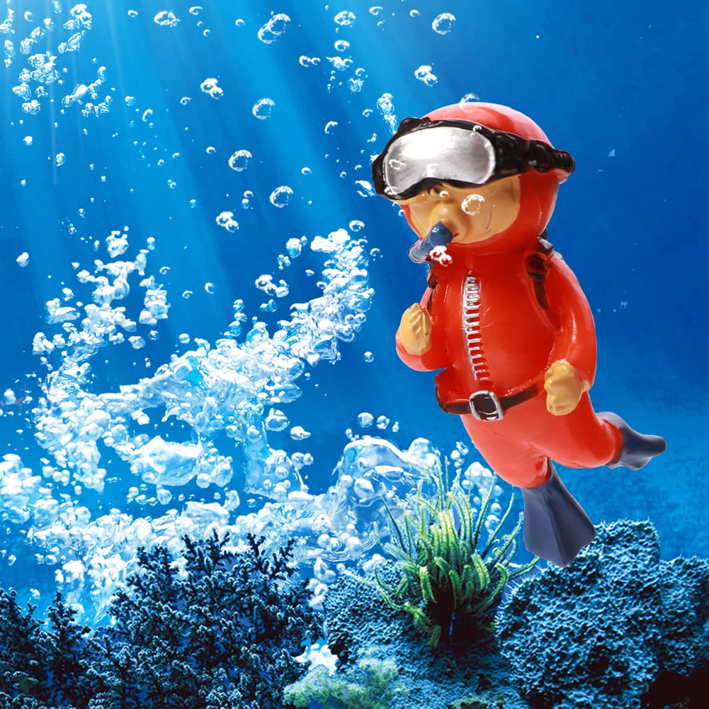Diver QWLWBU en acuario verde, ayuda a visualizar la corriente
