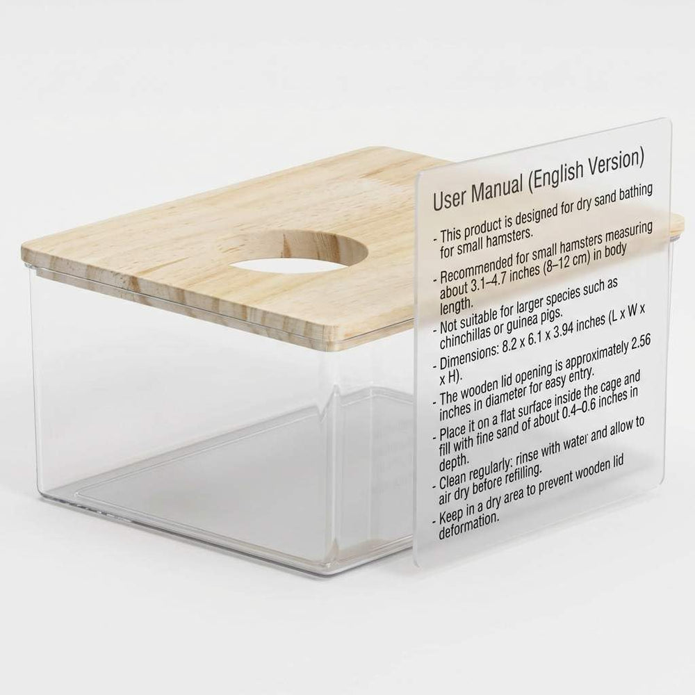 Diseño transparente permite monitorizar el baño y juego del hámster