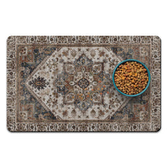 QXWREL tapete comida perro 12x20 Bohemia: absorbente y secado rapido.