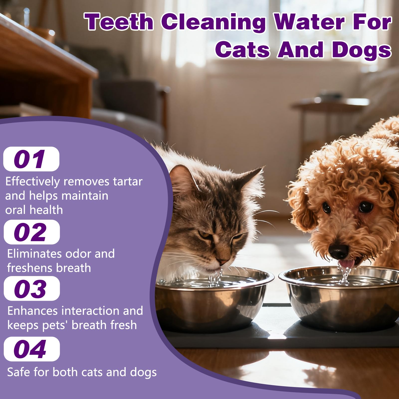 PawBright Dental Plus en agua diaria mejora la higiene bucal de la mascota.