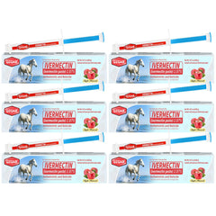 Pasta de ivermectina QZQAB en frasco para caballos con dosis única.