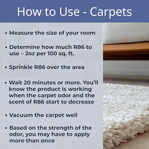 R86 para muebles y tapizados, refresca textiles con fragancia suave.