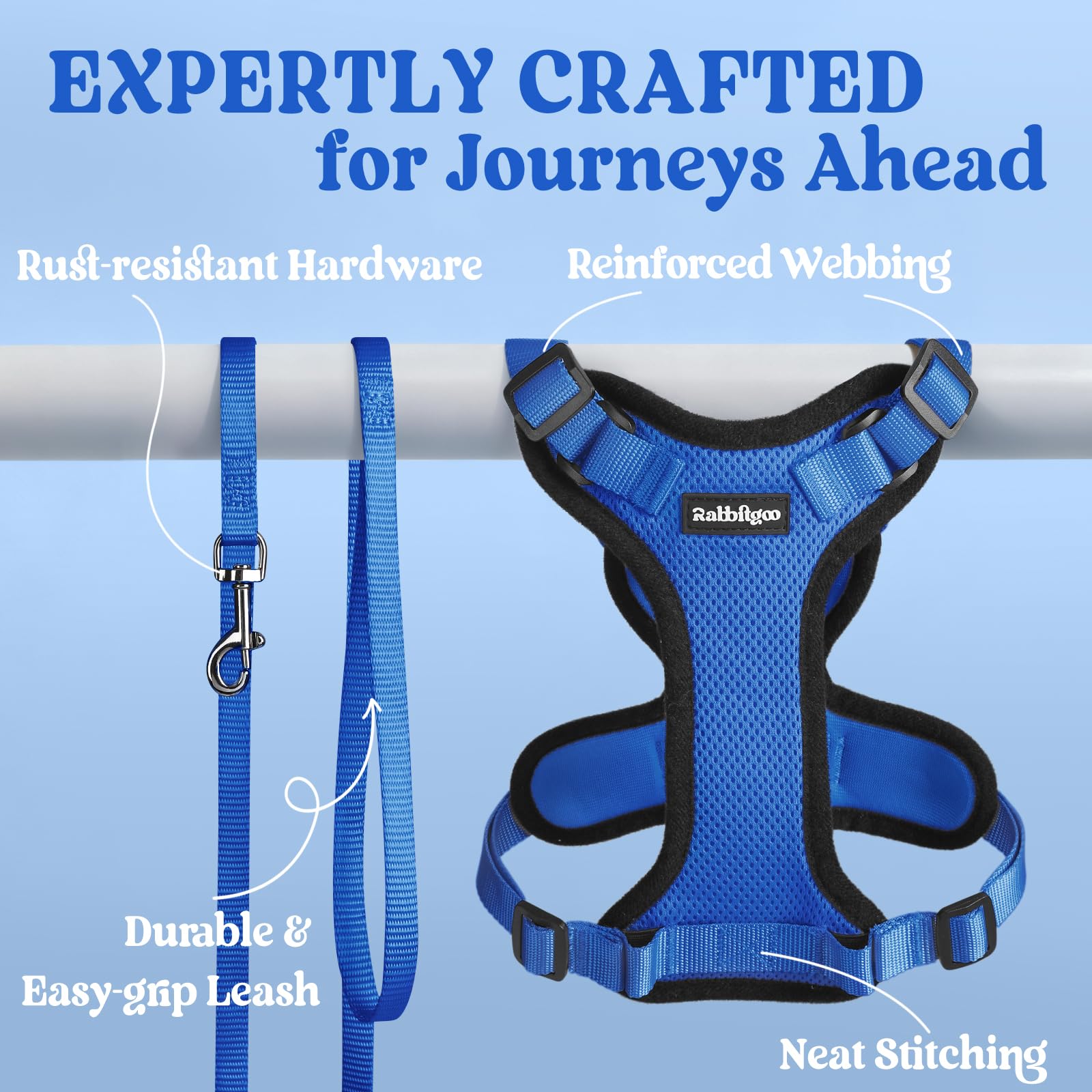 Ajuste personalizado con cuatro correas en el arnés Rabbitgoo