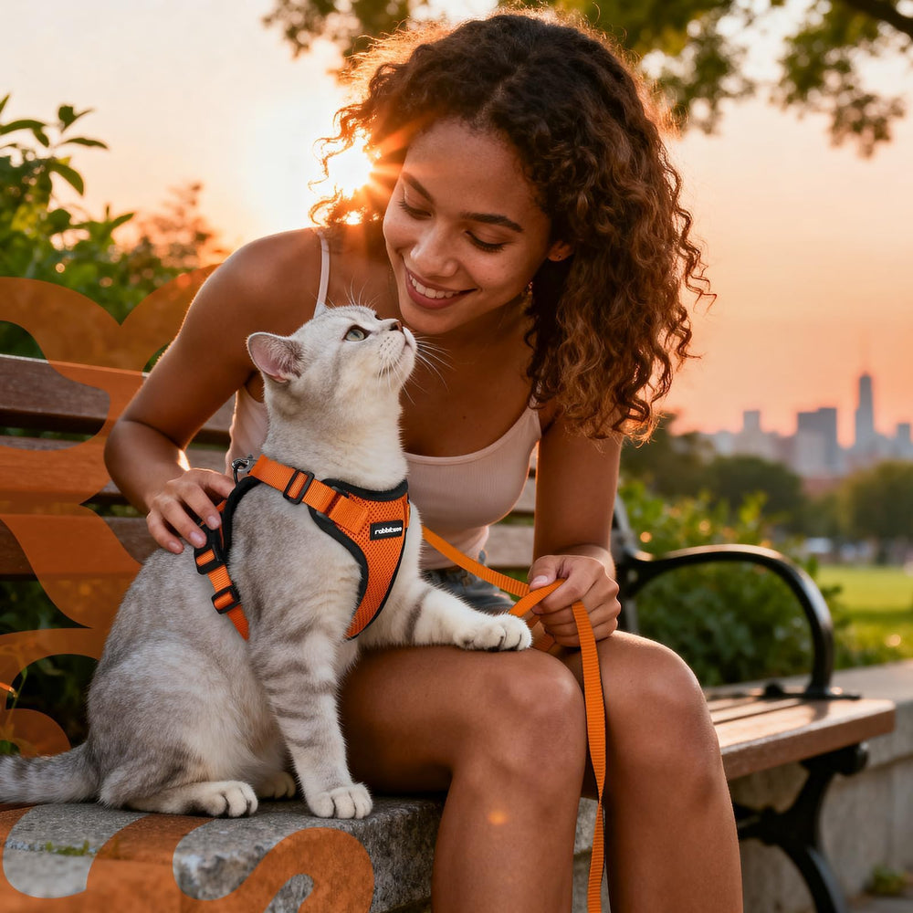 rabbitgoo arnés gato diseno ergonomico colores vibrantes: estilo y confort