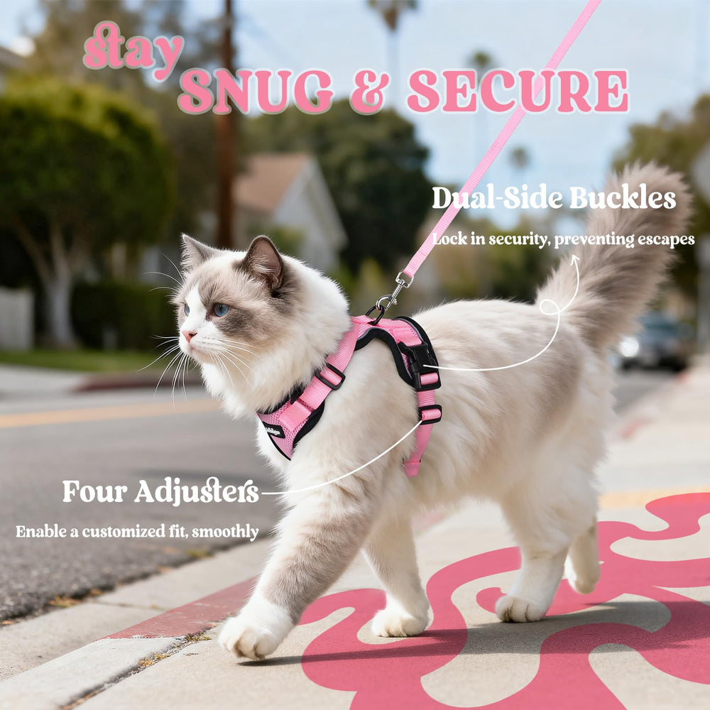 Uso interior y exterior: arnés versátil para gatos, paseo diario seguro.