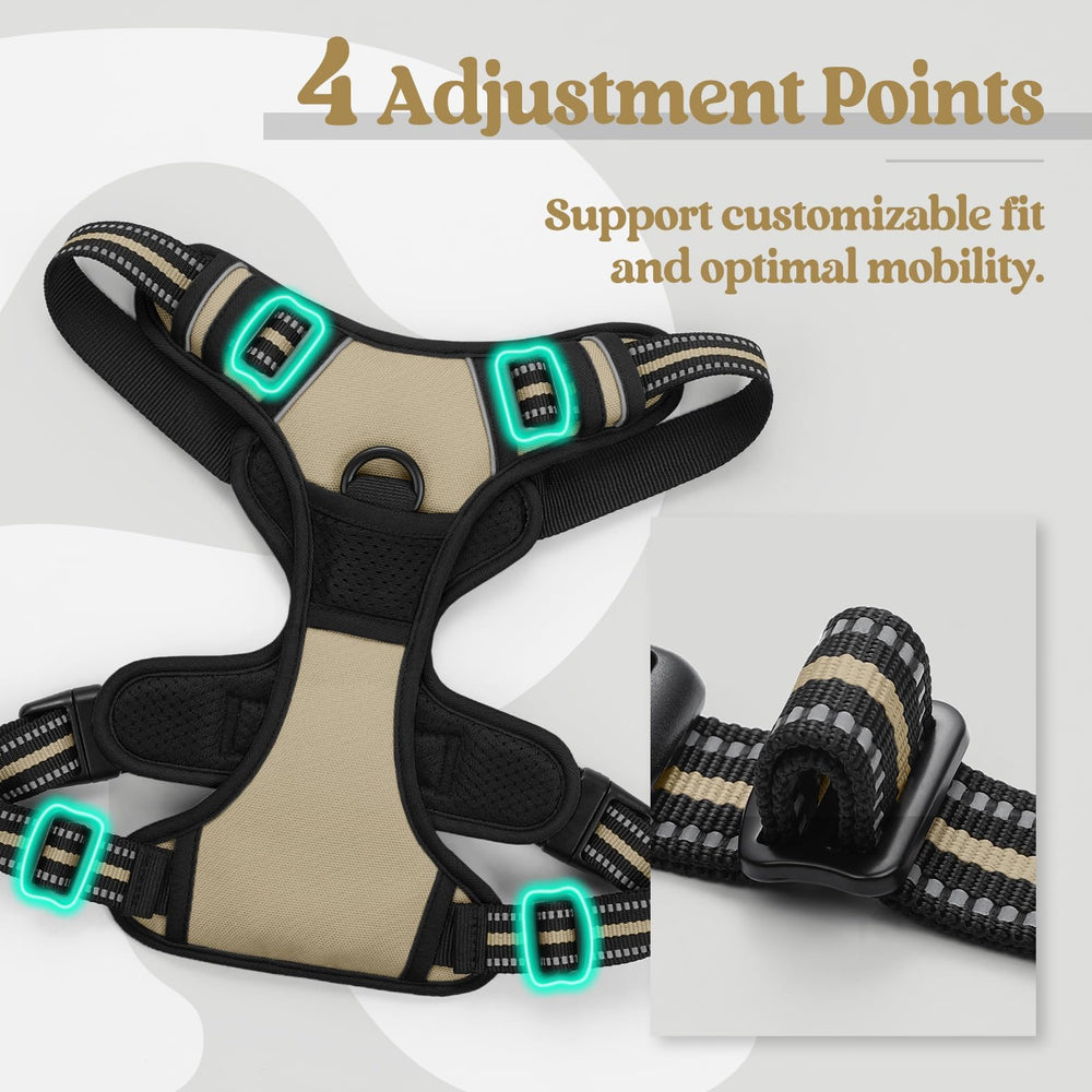 Arnés rabbitgoo ajustable con cuatro correas para un ajuste perfecto.
