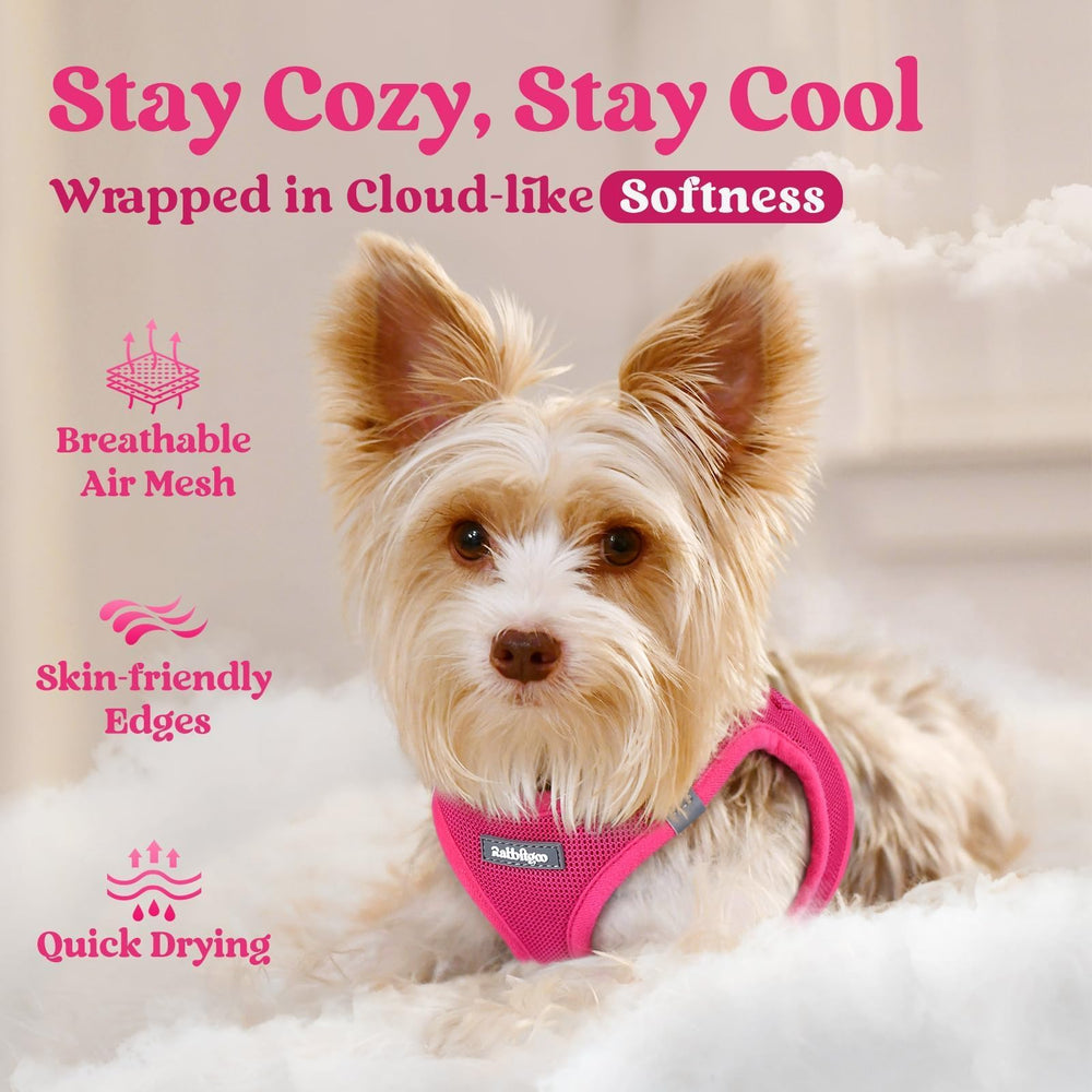rabbitgoo arnés para perro, malla transpirable, vista lateral, ideal en clima cálido.