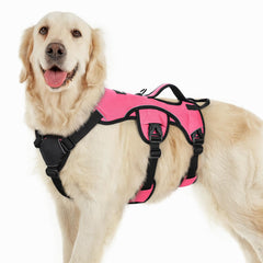 Arnés rabbitgoo rosa con mango de elevación para asistencia durante paseos