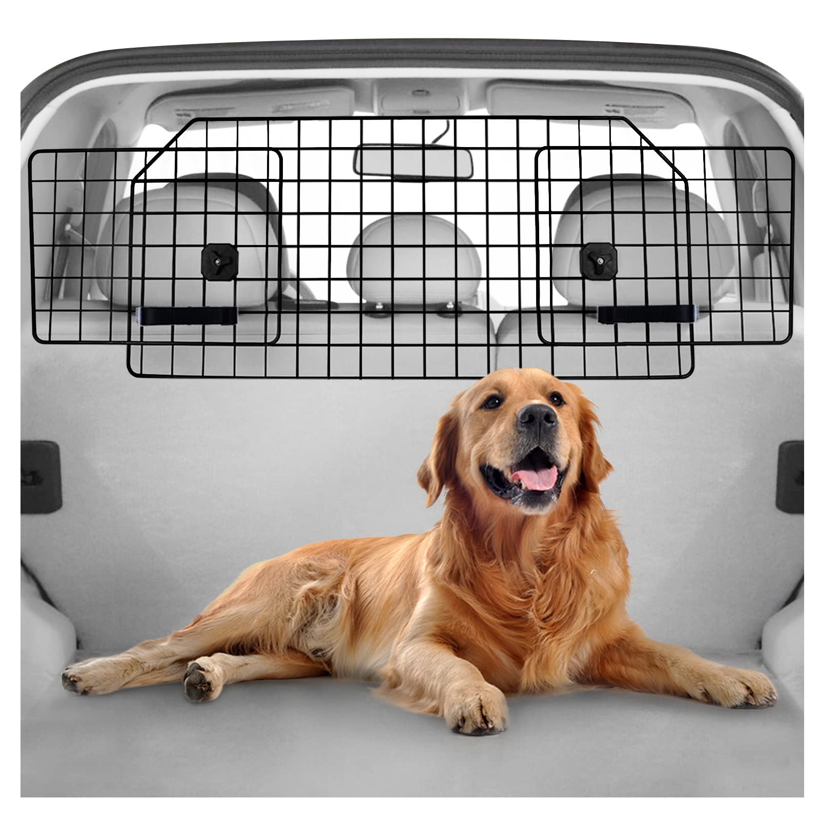 Barrera Rabbitgoo para perros en coche mantiene a tu mascota segura y evita distracciones.