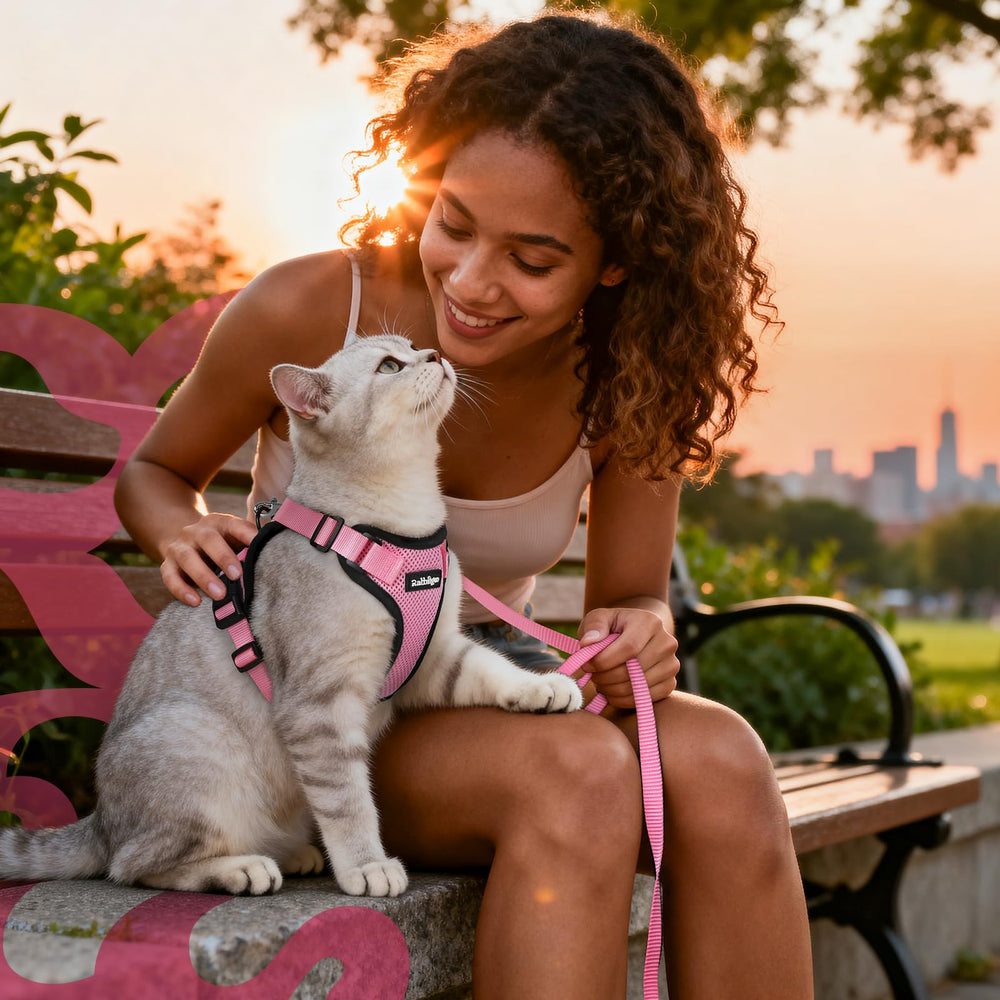 rabbitgoo arnés en rosa para estilo y visibilidad