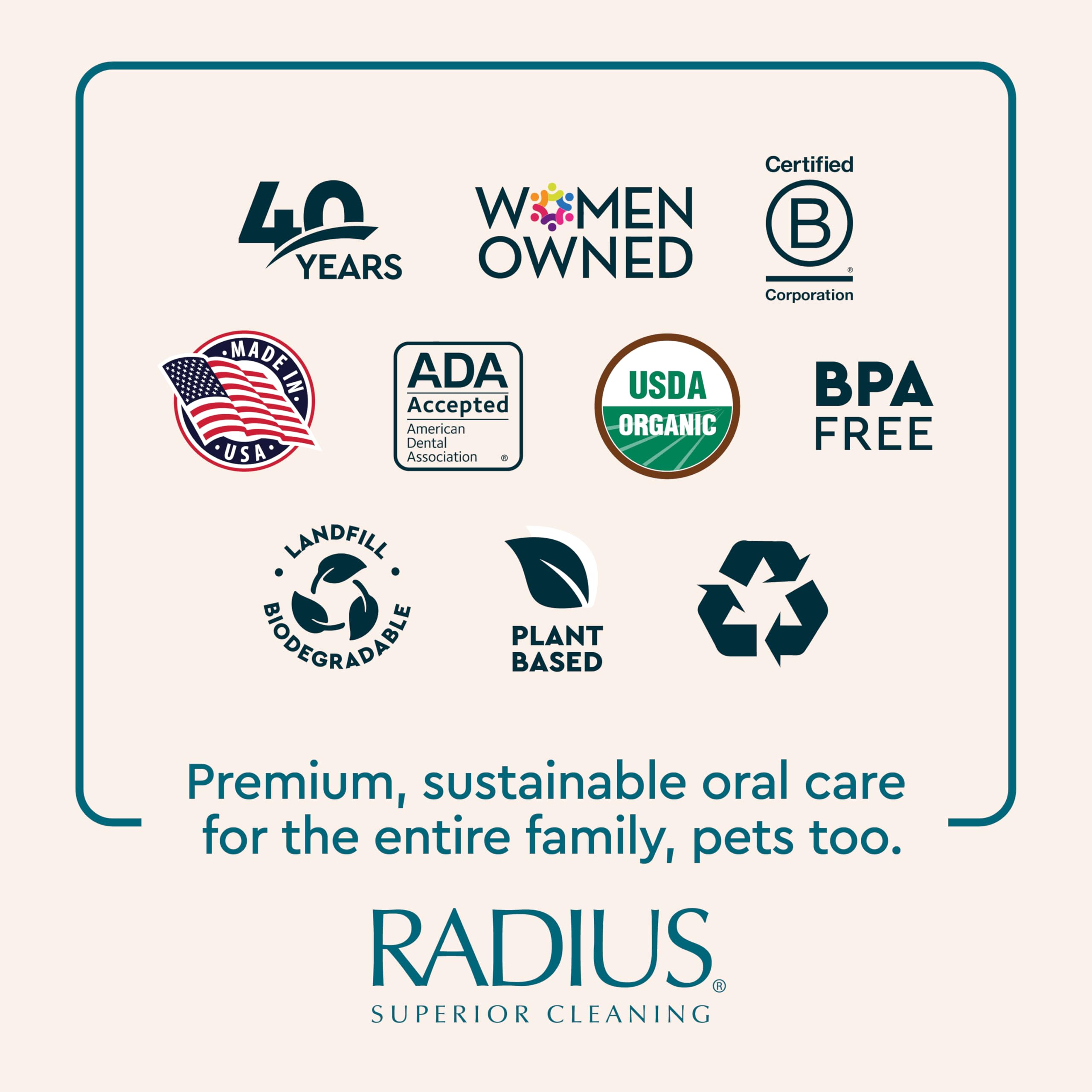 Radius cepillo dental con mango ergonómico para un agarre cómodo