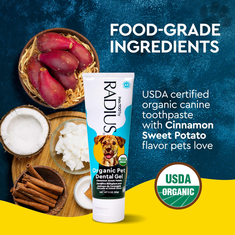 Radius pasta dental canina olor fresco tras cepillado.