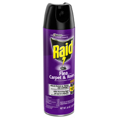 Raid Flea Killer, aplicación en esquinas y muebles, combate grillos y cucarachas.
