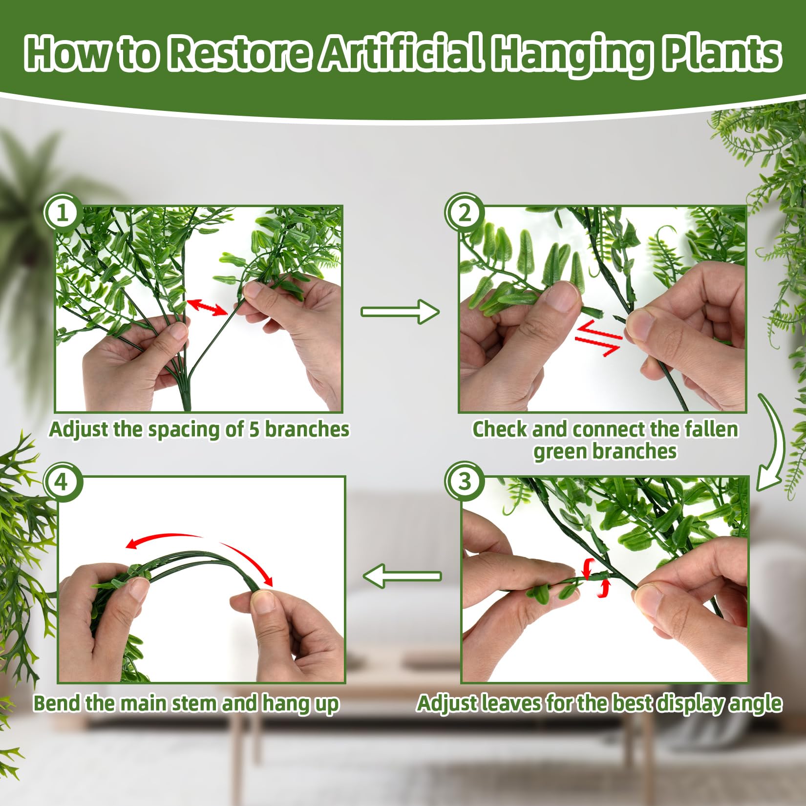 RAINFLOW plantas artificiales para terrario, limpieza con agua tibia para mantenimiento.