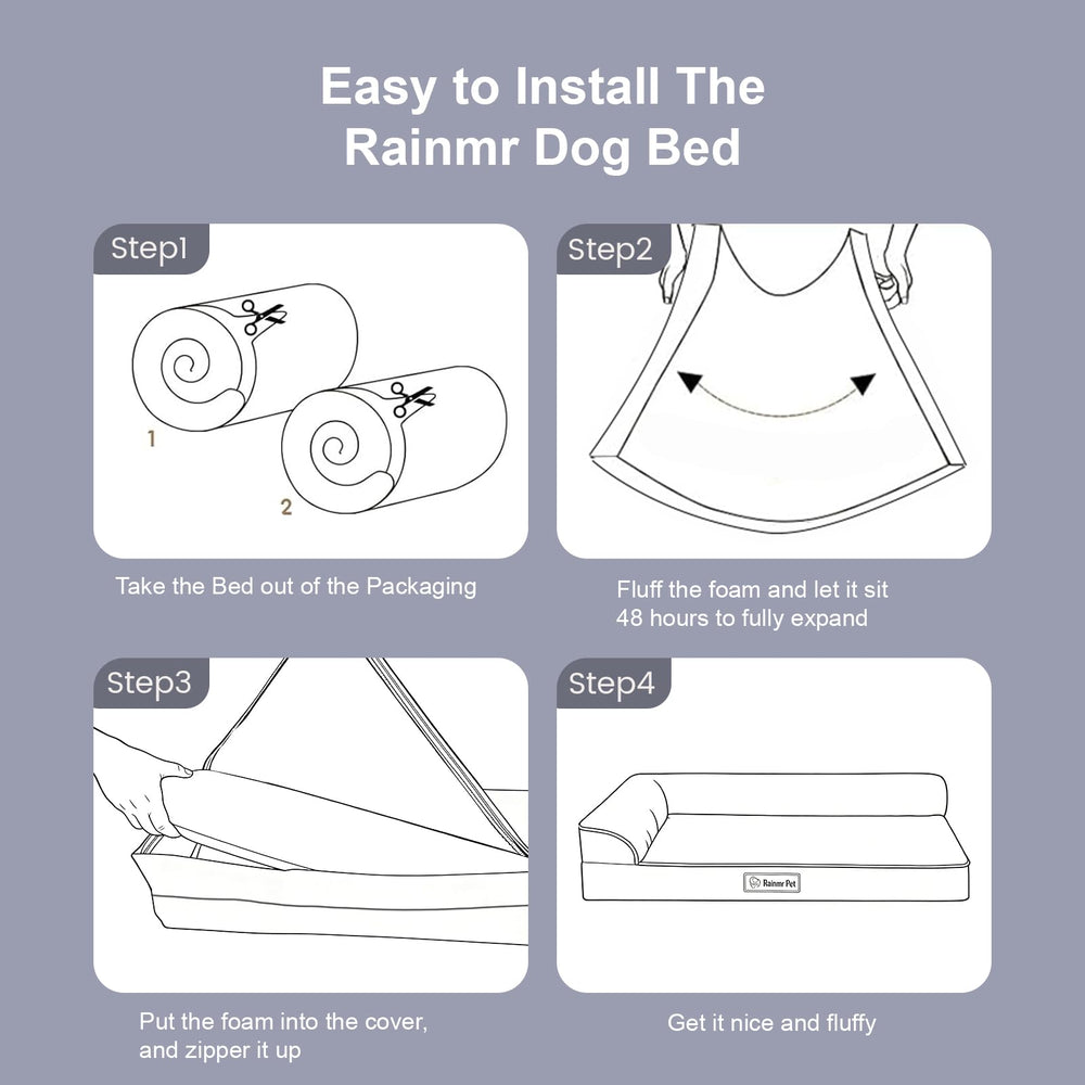 Rainmr cama ortopédica dimensiones 30x20x6 pulgadas para perros pequeños y medianos