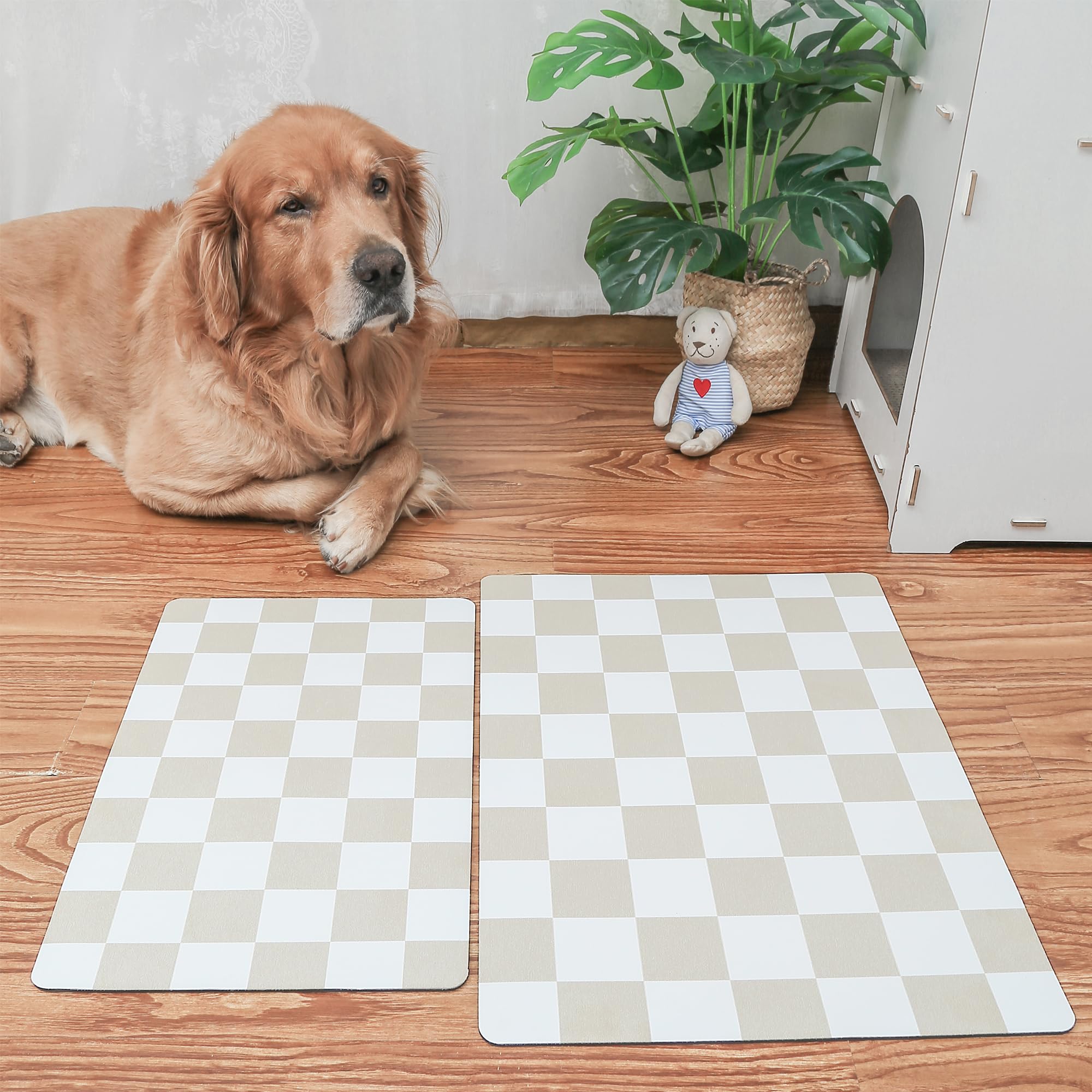 Ralxion Alfombrilla absorbe derrames, diseño a cuadros para un área limpia