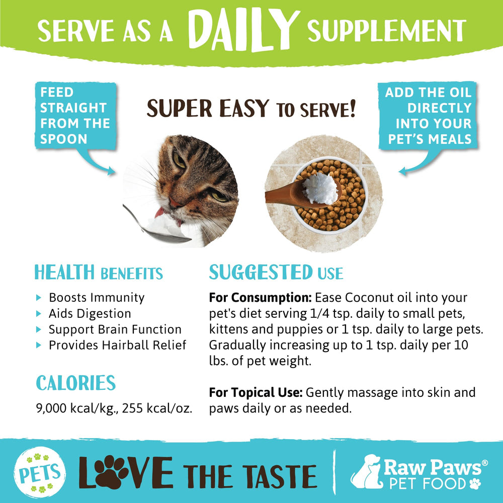 Raw Paws coconut oil softens paws and elbows for gentle relief.