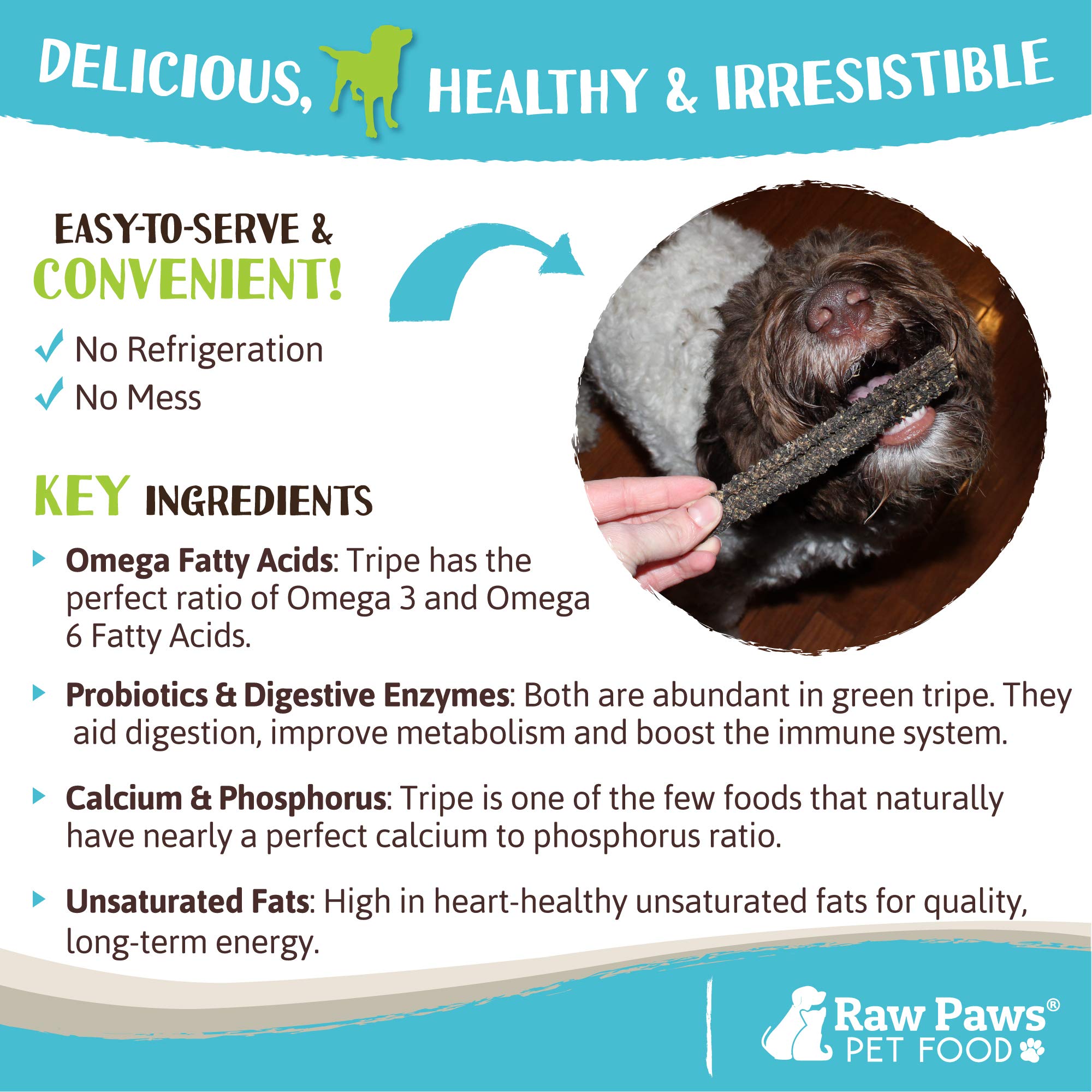 Raw Paws cuidado dental: tripas crujientes ayudan a limpiar dientes.