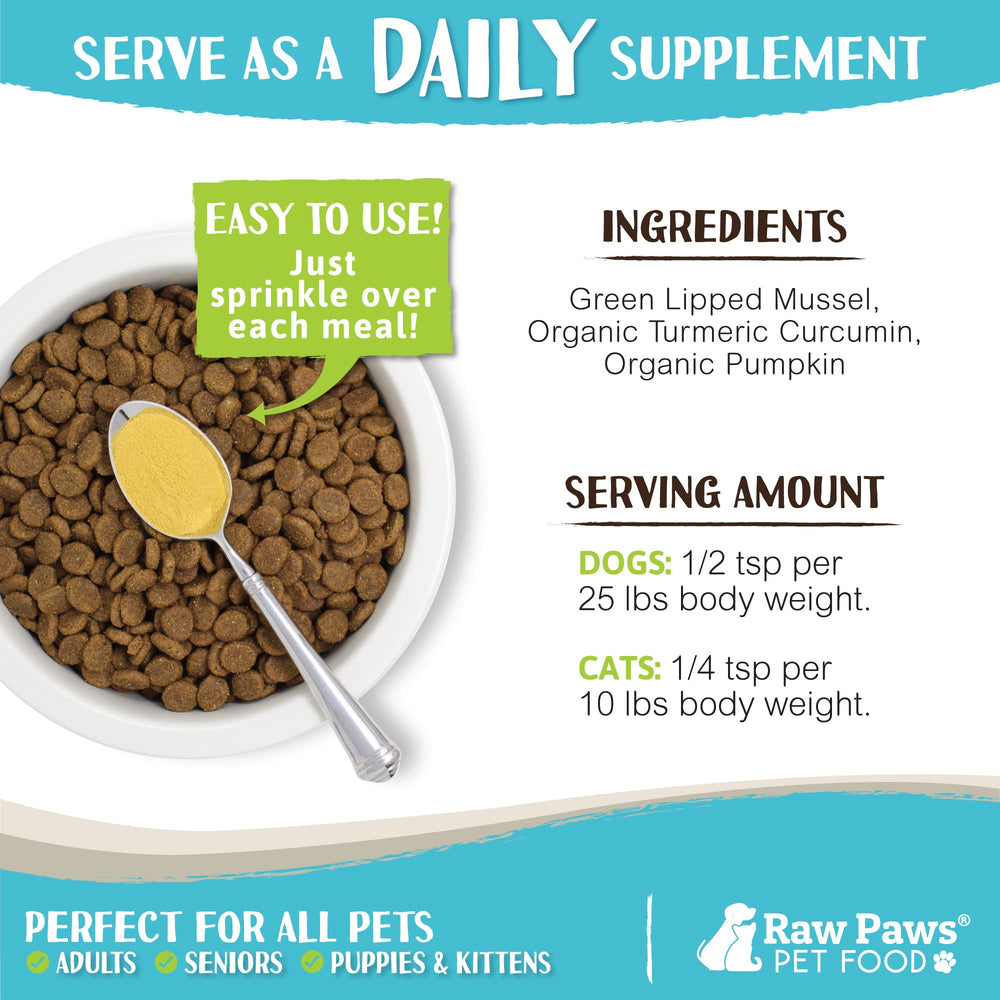 Raw Paws mejillón verde Nueva Zelanda origen natural y nutritivo