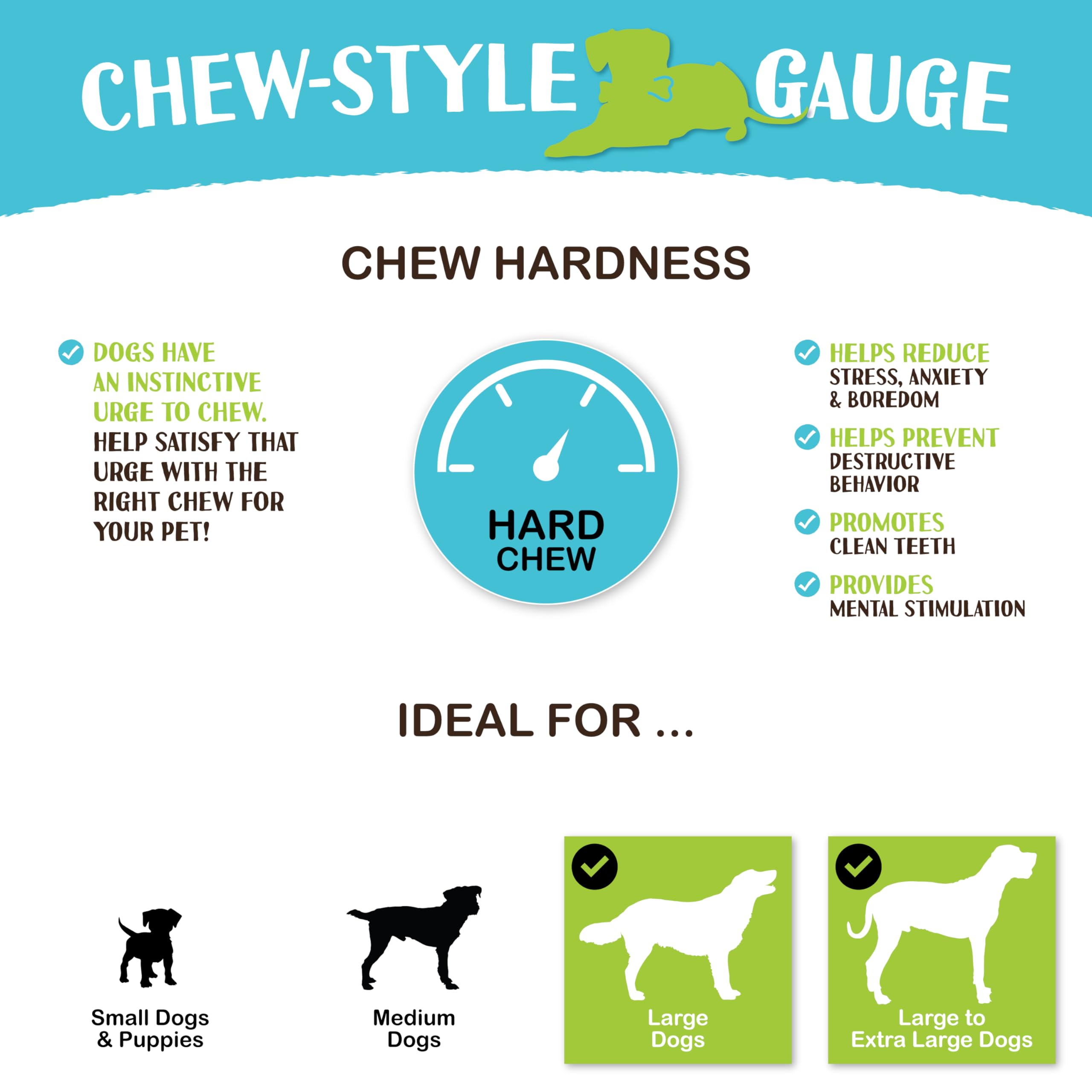 Raw Paws Pack variedad dientes grandes, 10 unidades, opciones de entretenimiento y cuidado dental