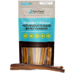 Raw Paws palitos pizzle grandes de 12 pulgadas para masticación prolongada en perros grandes.