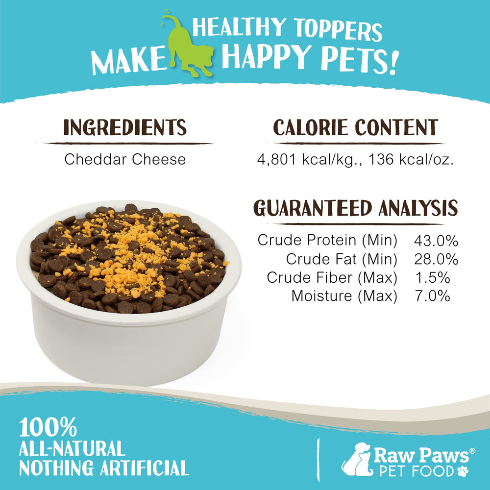 Raw Paws queso deshidratado topper para gatos en comida húmeda o seca