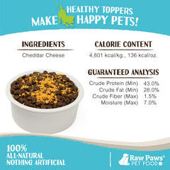 Raw Paws queso deshidratado topper para gatos en comida húmeda o seca