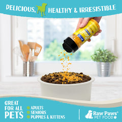 Raw Paws queso deshidratado topper para perros con textura crujiente