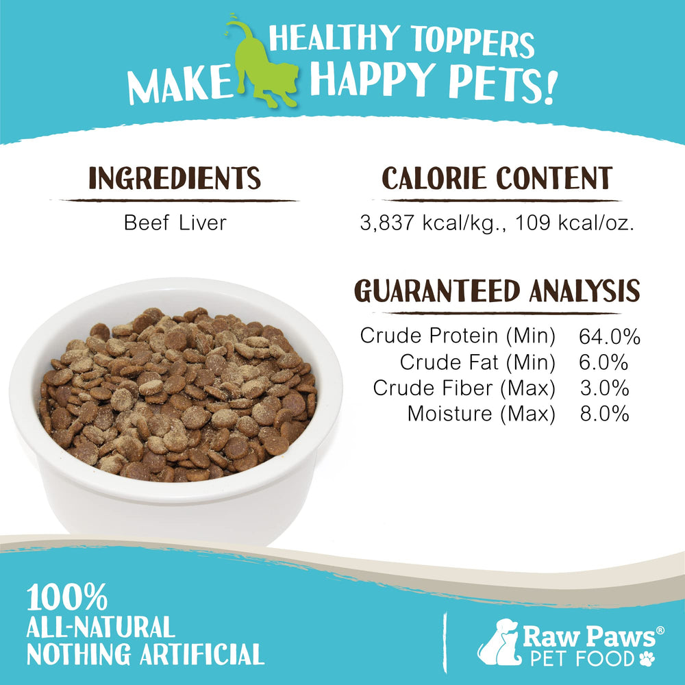 Etiqueta nutricional clara de Raw Paws Boost para mascotas.