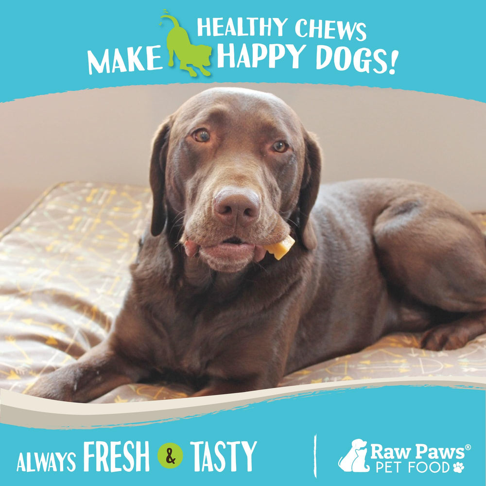 Raw Paws Yak chews, empaque fabricado en EE.UU.