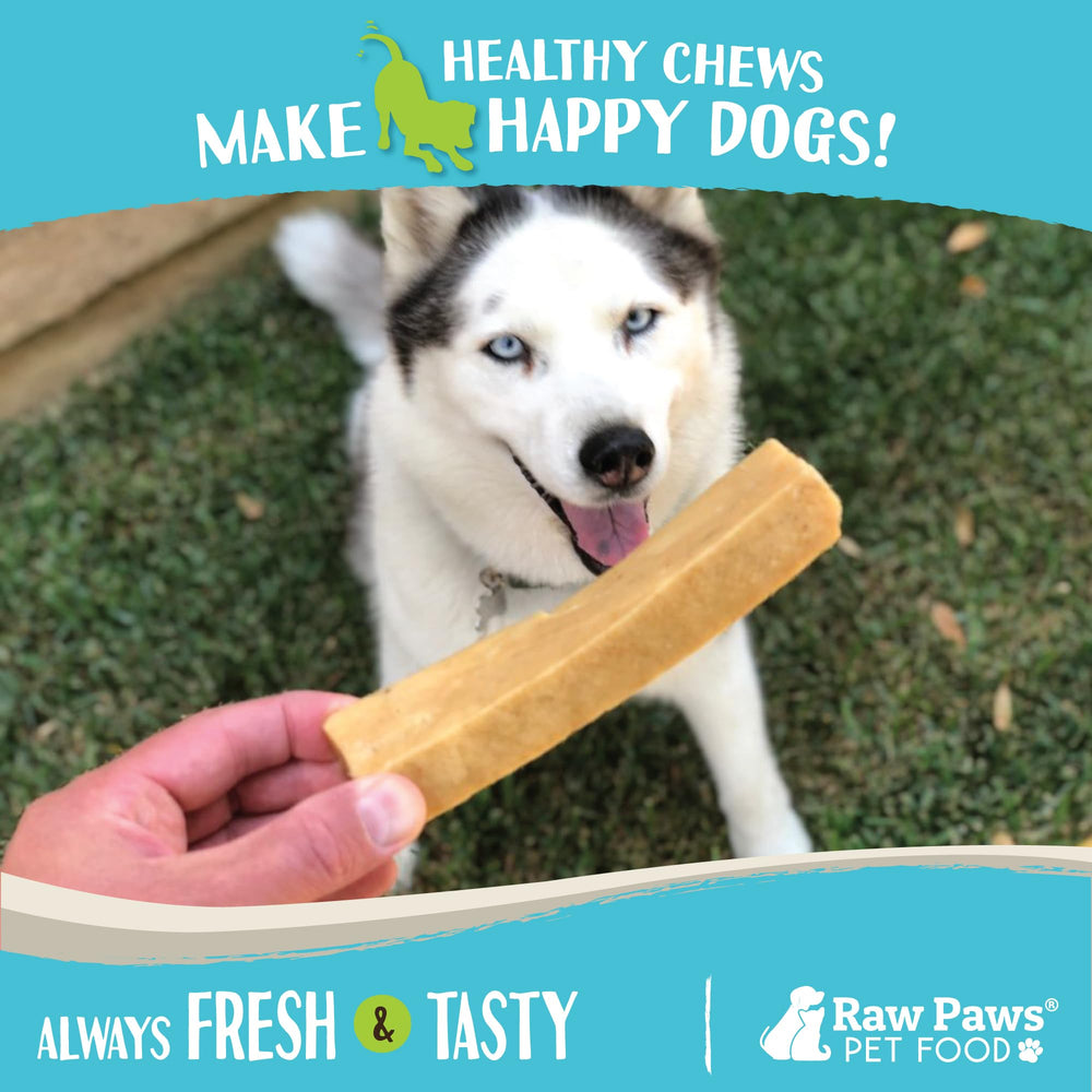 Raw Paws Yak Chews ingrediente único, leche de yak sin aditivos