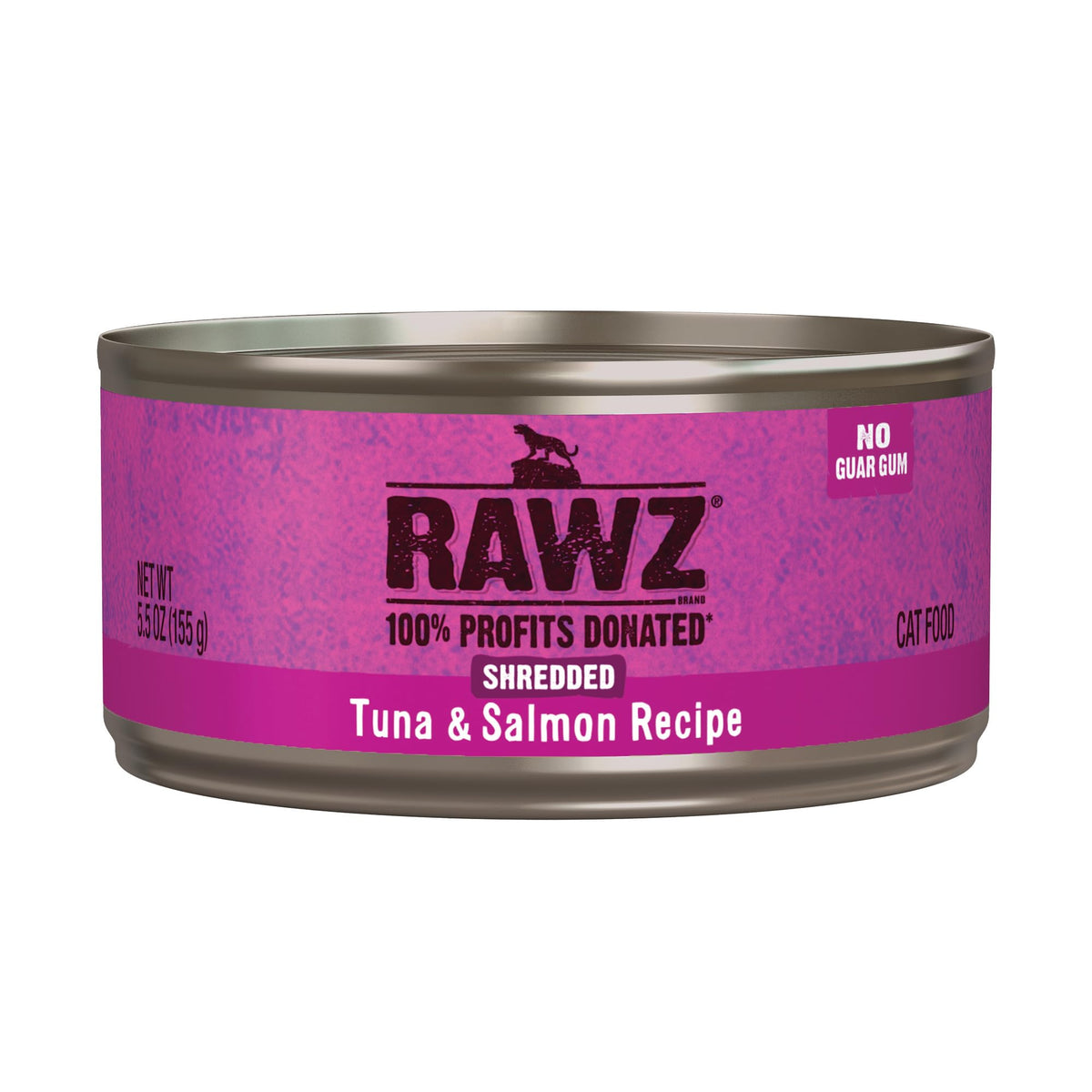Rawz alimento húmedo para gato, lata desmenuzada de atún y salmón, ayuda a la hidratación.