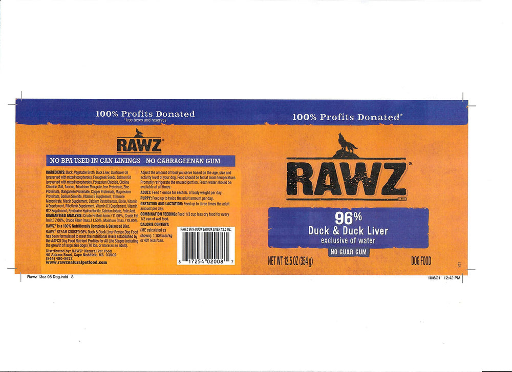 Rawz ingredientes naturales, sin gomas ni aditivos innecesarios.