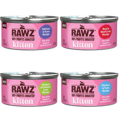 Rawz paté para gatitos con pollo en lata, opción sabrosa y nutritiva.
