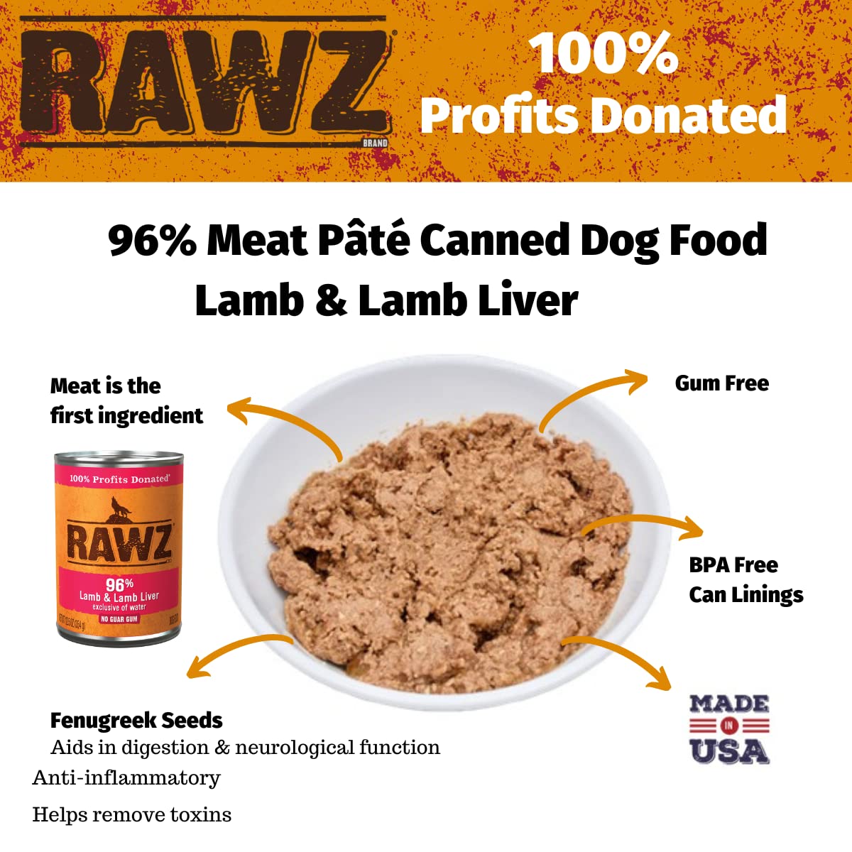 Rawz lata con hígado de cordero, fuente de sabor y nutrientes.