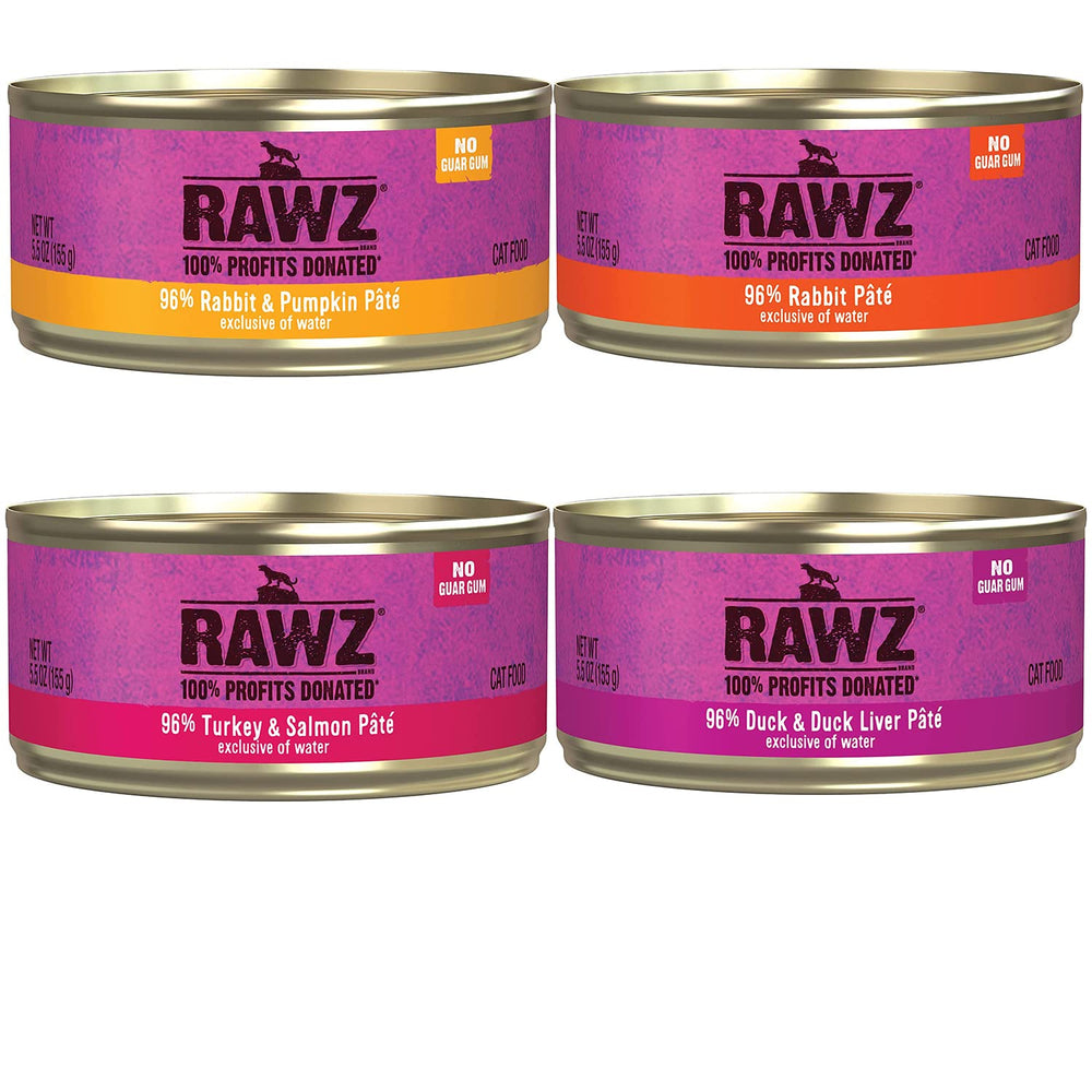 Rawz latas pato-hígado: fuente de proteína real para gatos activos.
