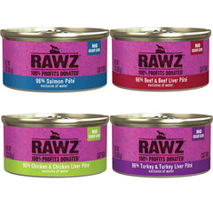 Rawz Pate para gato pavo en lata, aporte de humedad natural