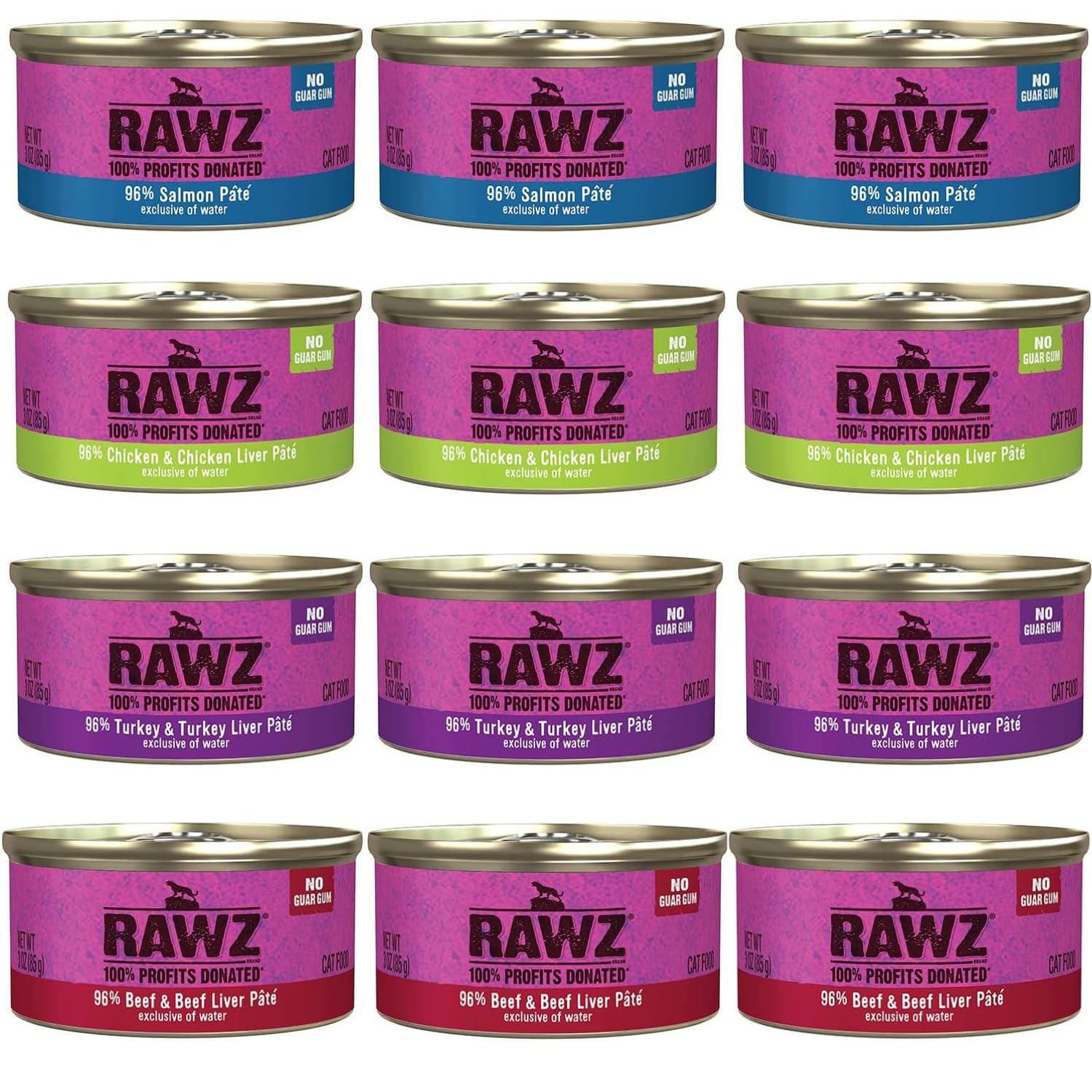 Rawz Pate para gato salmón en lata con proteína real para sabor carnoso