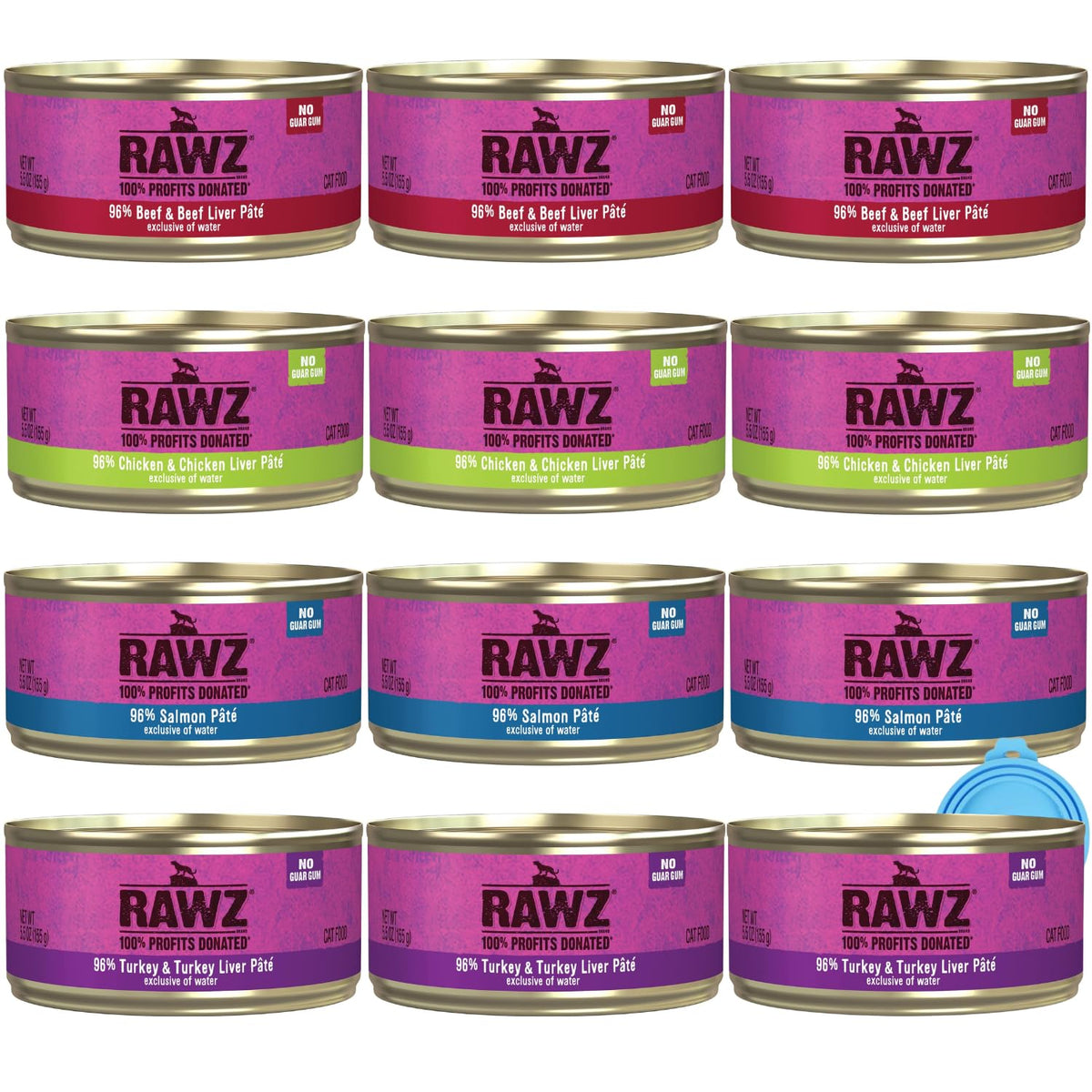 Rawz Pate de pavo con hígado, lata individual para dieta equilibrada.
