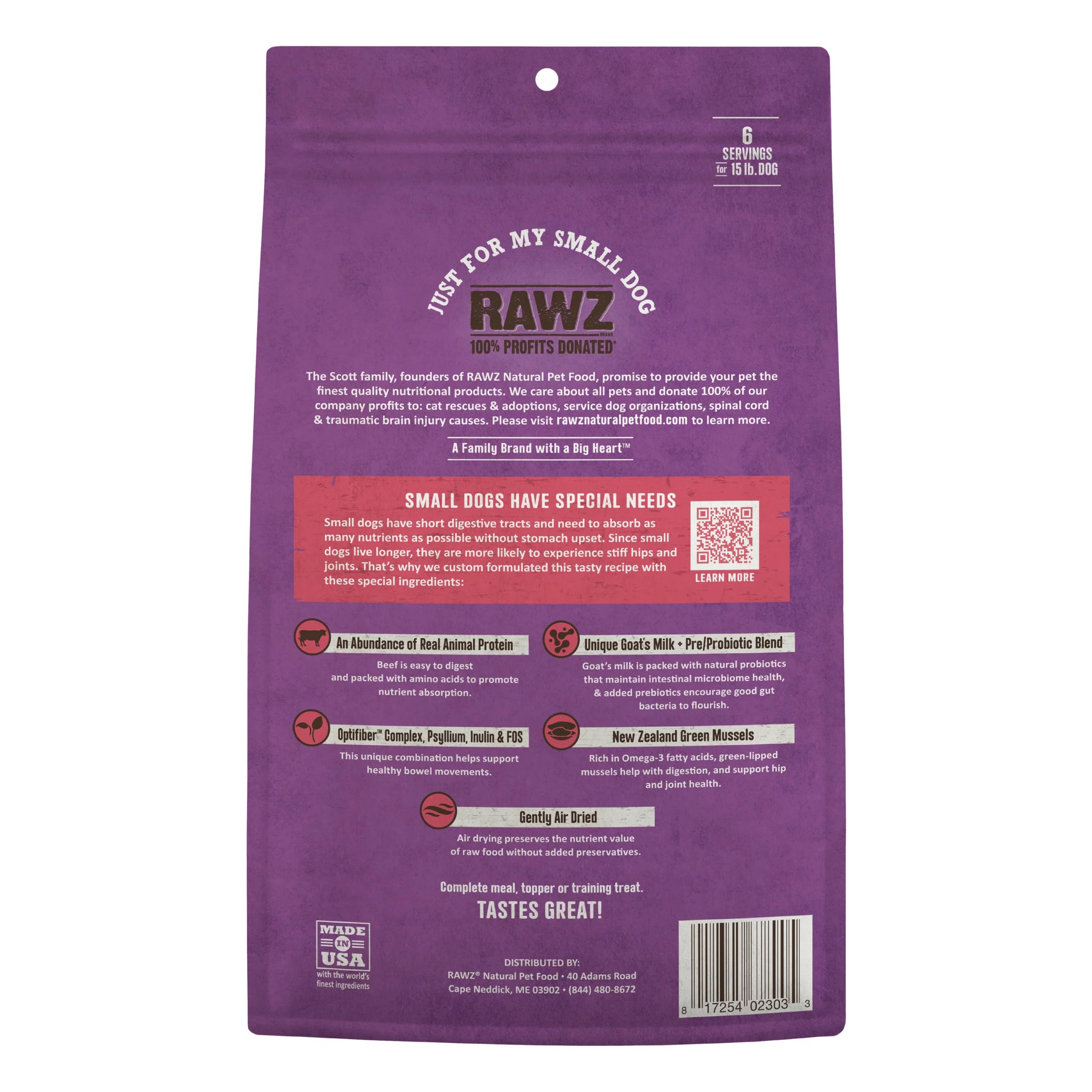Rawz ingrediente principales carne leche de cabra, apoyo digestivo natural.