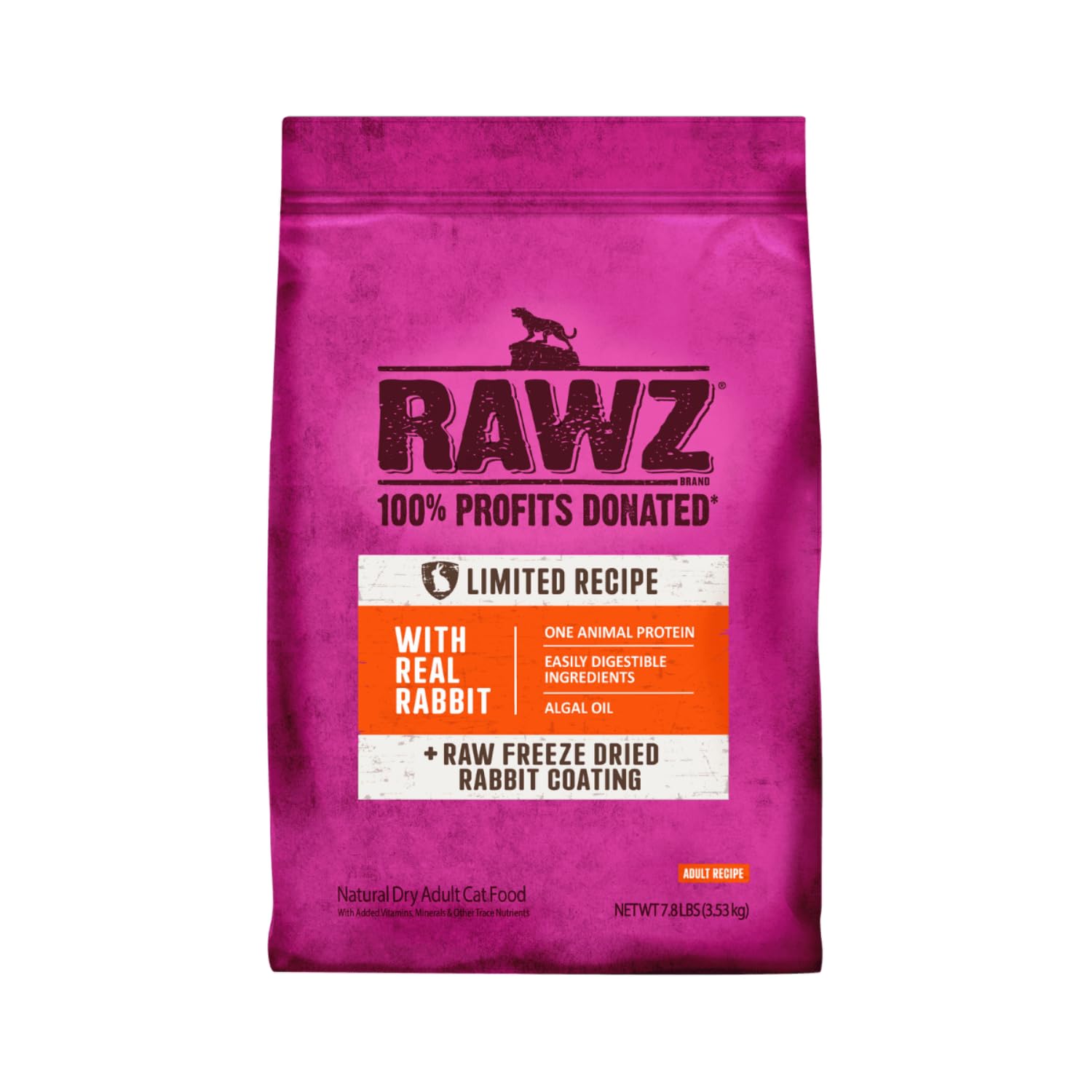 Rawz Real Rabbit, alimento para gatos con cobertura congelada de conejo, sabor atractivo.