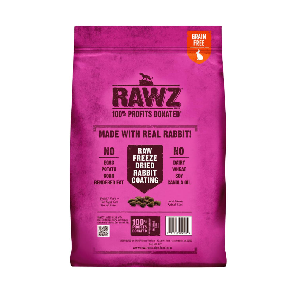 Rawz Real Rabbit, empaque de 7-8 lb, práctico para almacenamiento en casa.