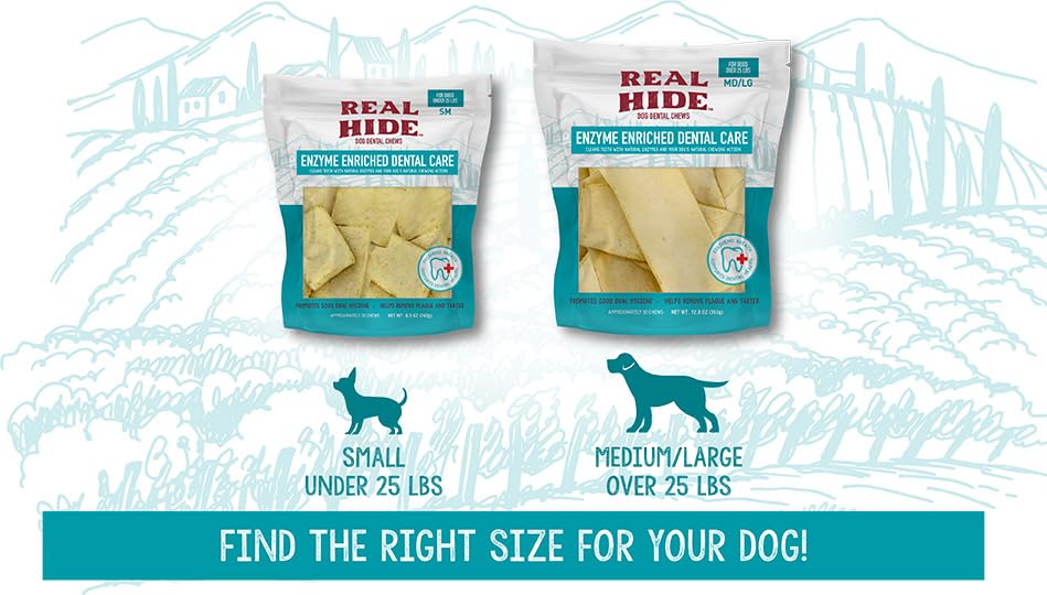 Real Hide masticables con enzimas para un aliento más fresco tras la masticación.