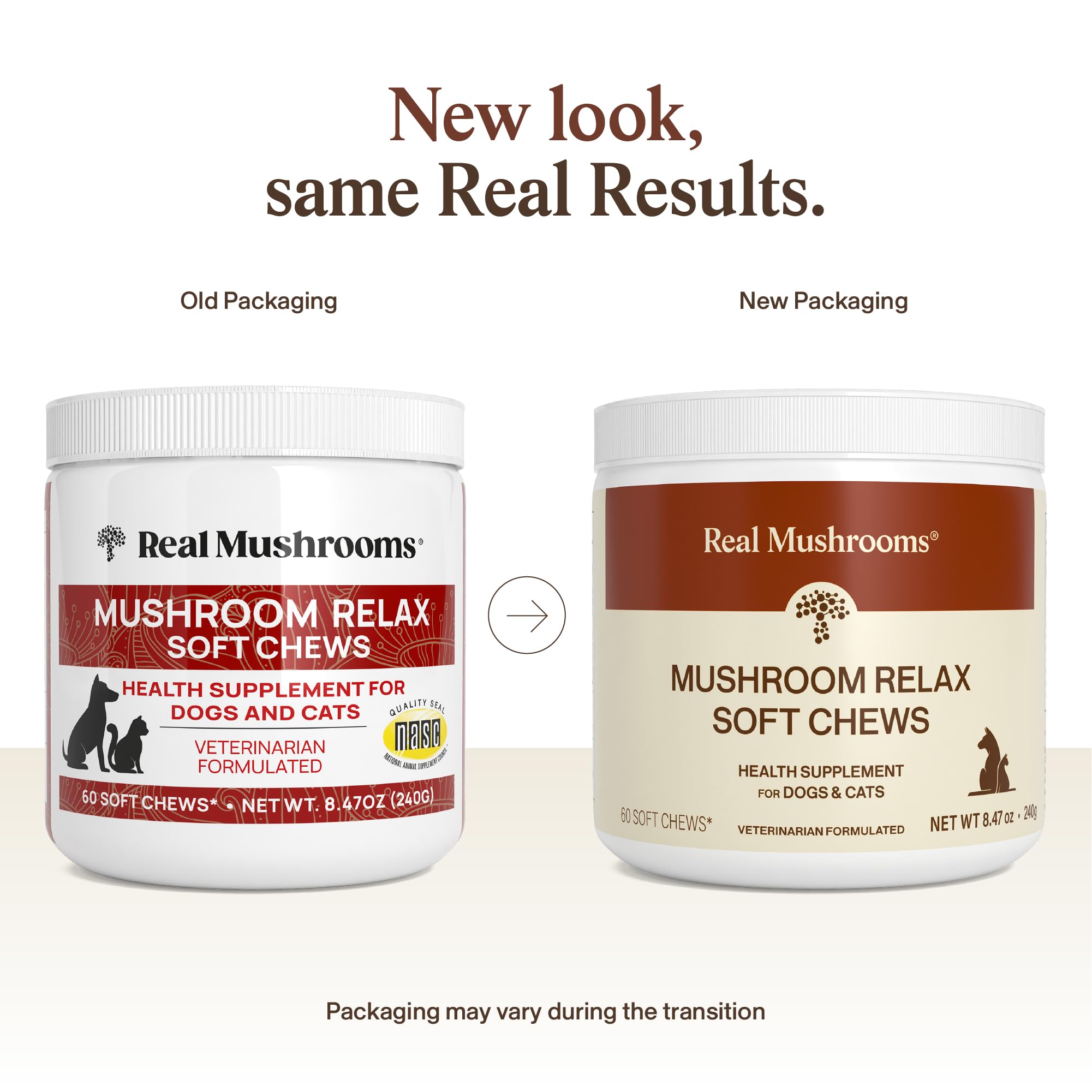 Real Mushrooms Calming Chews para perro, tranquilidad durante tormentas.