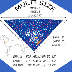 Bandana de diseño de cumpleaños para perros de Realeaf, azul, perfecta para fotos.