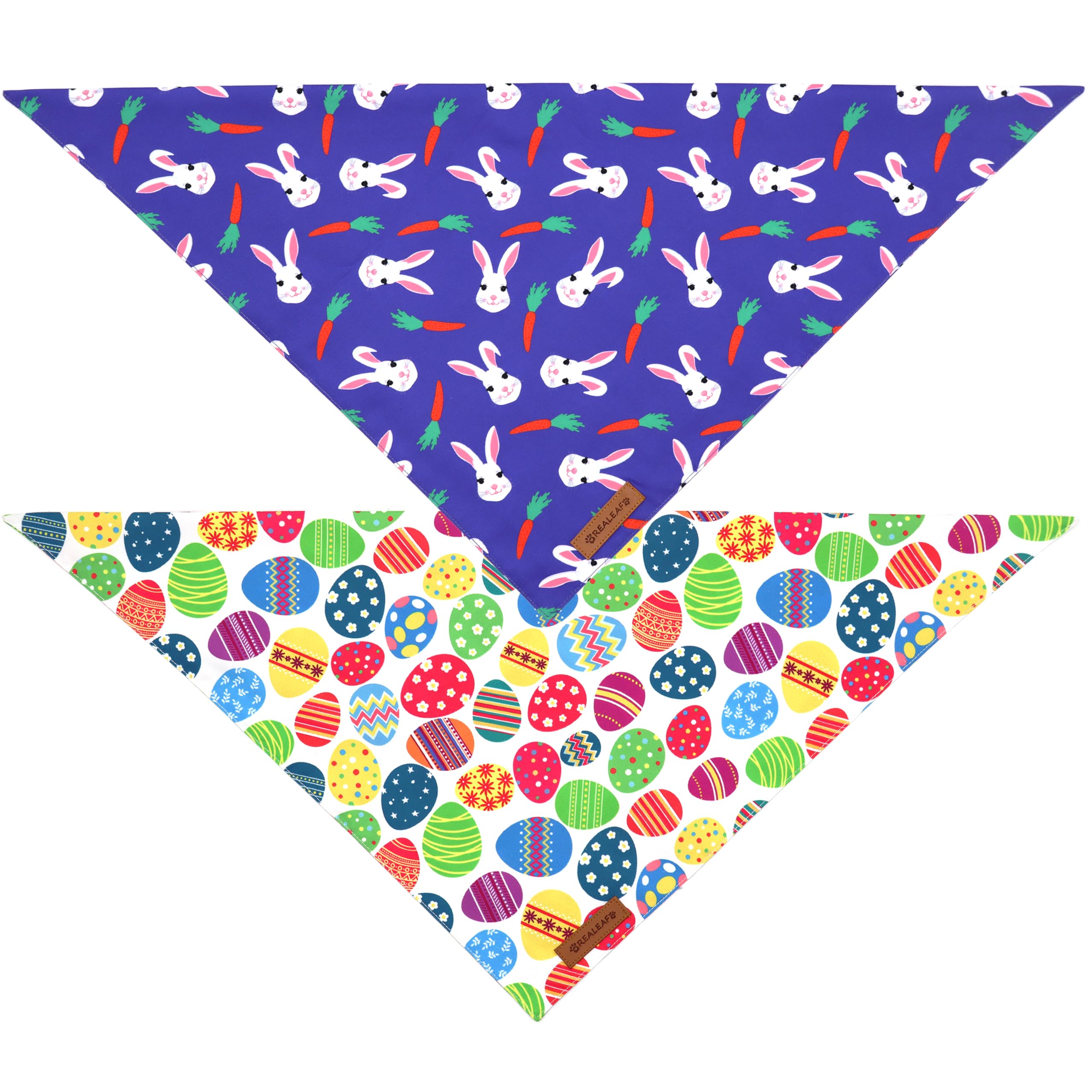 Realeaf bandana Pascua para perro, detalle del patrón de zanahoria