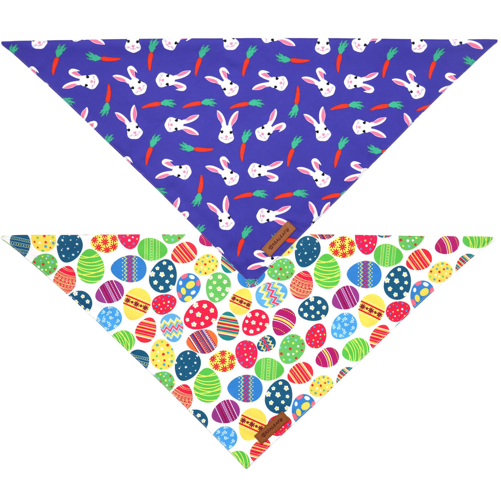 Realeaf bandana Pascua para perro, detalle del patrón de zanahoria