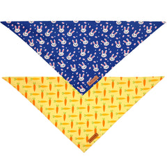 Bandana Realeaf con motivos zanahoria y conejo, perfecta para sesiones familiares.